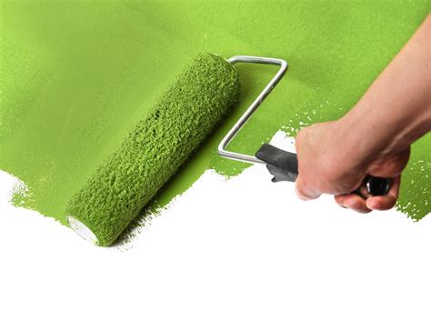 Paint Roller with Green Over White Wall - Hanson Plywood