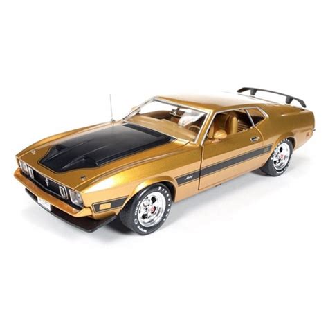 1973 Ford Mustang Mach 1, Gold - Auto World ERTL AMM1043 - 1/18 scale Diecast Model Toy Car ...