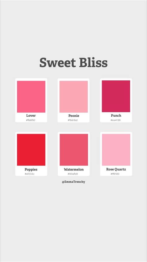 Shades of Pink Color Palette | Color palette pink, Color palette ...