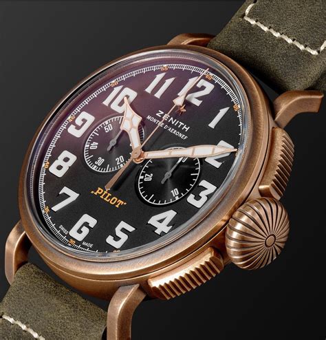 Zenith - Pilot Type 20 Extra Special Chronograph 45mm Bronze and Nubuck ...