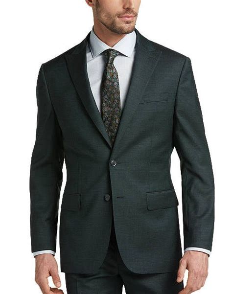 Dark green Sharkskin | Slim fit suit men, Slim fit suit, Mens wearhouse