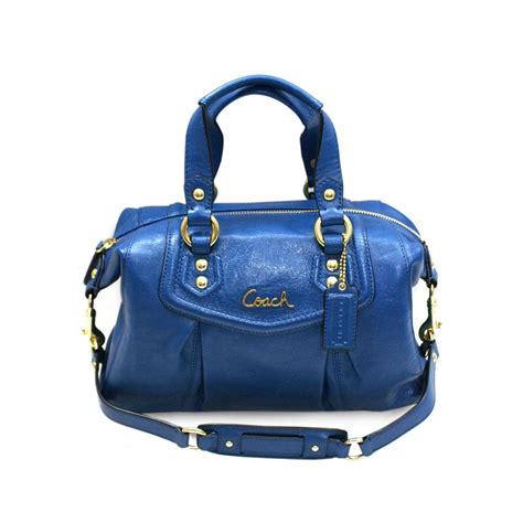 Coach Ashley Leather Satchel/ Shoulder Bag Cobalt Blue #19247 | Coach 19247