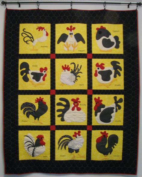 Quilting Sisters: Chicken Quilt Chicken Quilt, Chicken Art, Chickens And Roosters, Handmade Wall ...