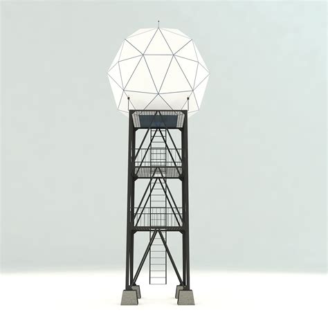 Airport Weather Radar Tower 3D model | CGTrader