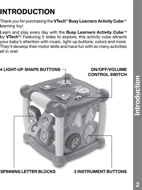 Vtech Busy Learners Activity Cube Owners Manual