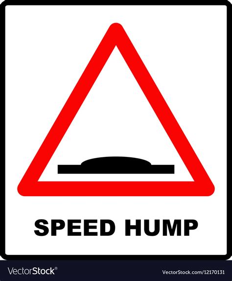 Speed bumps warning of traffic signs Royalty Free Vector