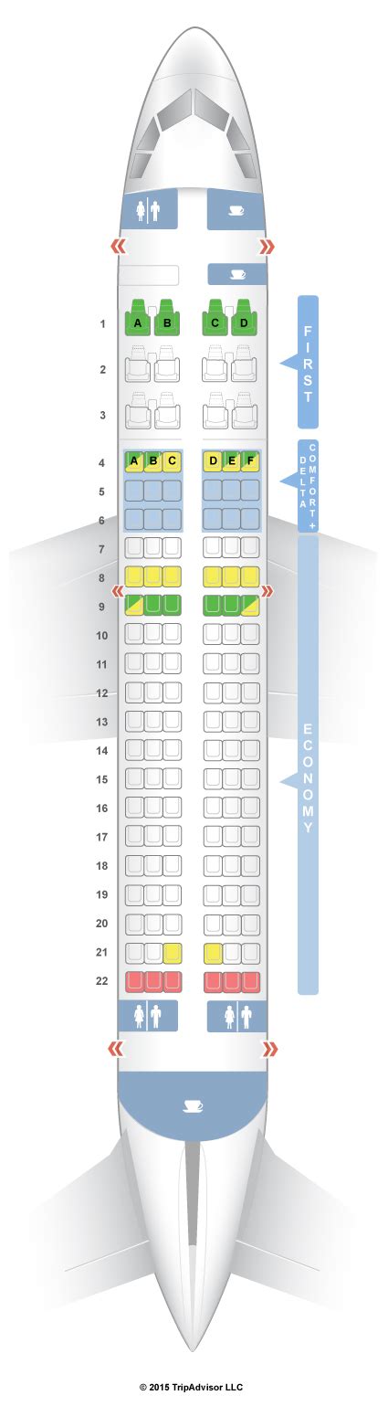 SeatGuru Seat Map Delta Airbus A319 (319) V1