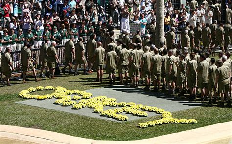 Steve Irwin Memorial Service. Wreaths laid out to spell 'CRIKEY' during the memo Pictures ...