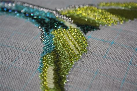 a close up view of the beading on a piece of fabric