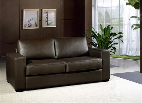 Dual Modern Chocolate Brown Leather Sofa Bed | Black Design Co