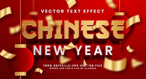 Premium Vector | Chinese new year editable text style effect with red color theme. Suitable for ...