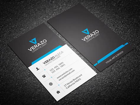 Clean Vertical Business Card | Creative Business Card Templates ~ Creative Market