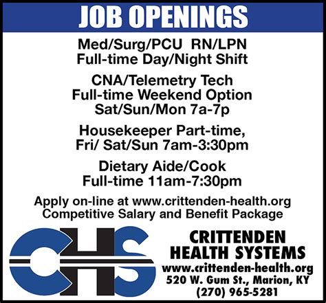 The Press Online: Hospital lists job openings