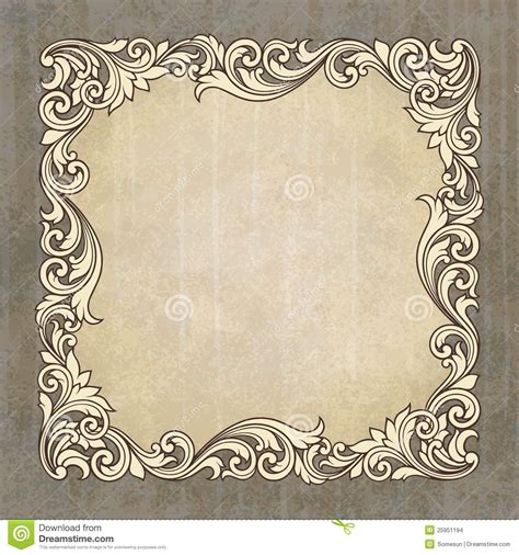 Vector retro border frame at grunge background | Molduras vintage ...