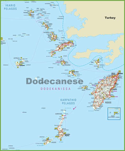 Dodecanese tourist map