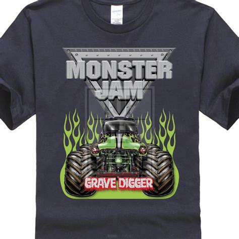 2017 New Casual Monster Jam Grave Digger Monster Truck Design Men's 100% Cotton T Shirt High ...