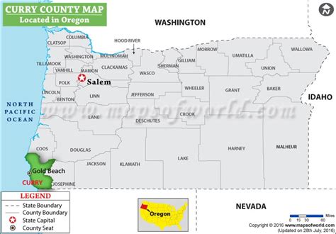 Curry County Map, Oregon