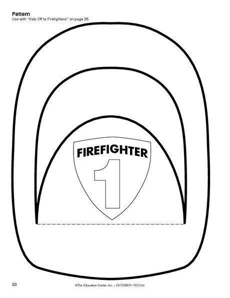 Firefighter Hat Pattern - The Mailbox | Community helpers, Firefighter, Fire safety preschool