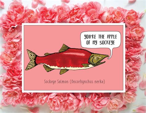 Sockeye Salmon Valentine Sockeye Pun Valentine Salmon Pun - Etsy