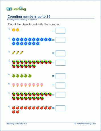 Counting to 20 worksheets | K5 Learning