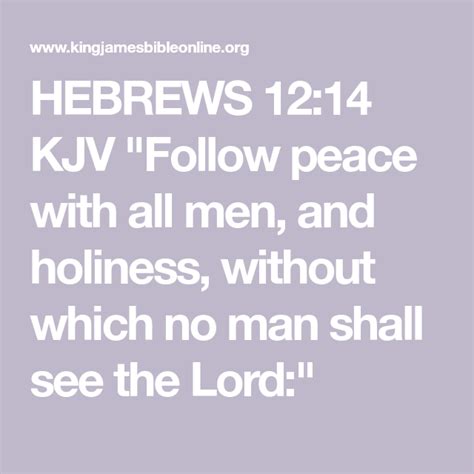 the words hebrews 1214 kjv follow peace with all men, and darkness without which no man shall ...