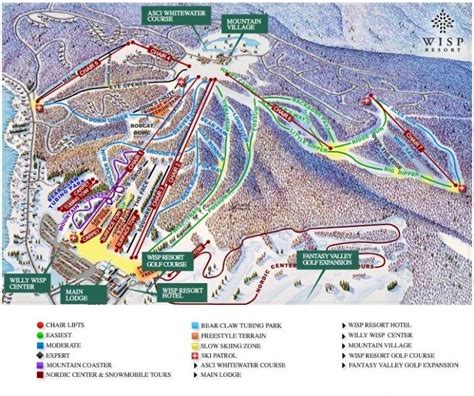 Wisp Resort Trail Map • Piste Map • Panoramic Mountain Map