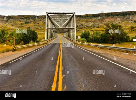 Highway 85, the CanAm Hwy crosses the Little Missouri river via bridge ...