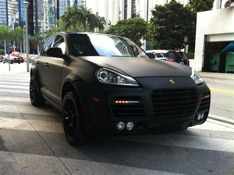 Exotic Cars on the Streets of Miami: Matte Black Porsche Cayenne Turbo ...