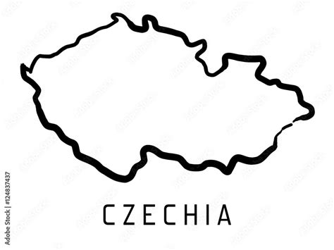 Czechia map outline - vector illustration Stock Vector | Adobe Stock