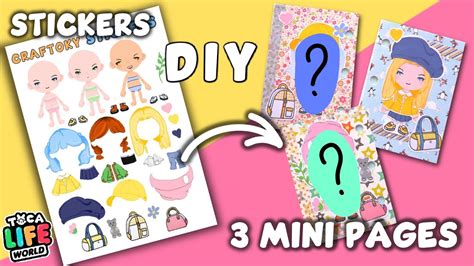 DIY Toca Life World Stickers: Outfits, Hairstyles Toca Boca - I Fill Out 3 Mini Pages @Craftoky ...