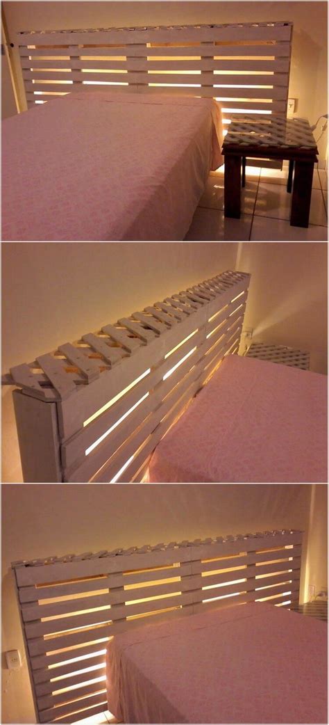 Unique Pallet Headboard with Lights – Pallet Wood Projects