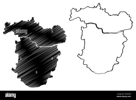 Sonbhadra district (Uttar Pradesh State, Republic of India) map vector illustration, scribble ...