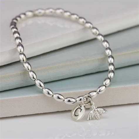 Personalised Bee Charm Friendship Bracelet By Nest Gifts