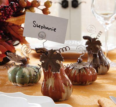 Pumpkins & Gourds Thanksgiving Name Place Card Holders | Place card holders, Food staging ...