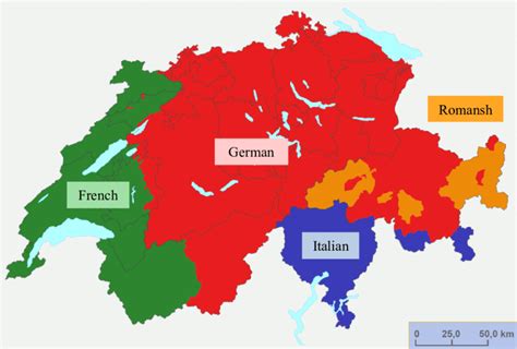 1: Linguistic regions of Switzerland Source: FSO (2016b) -ThemaKart ...