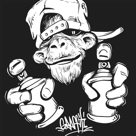 Graffiti Monkey Wall Art | Digital Art