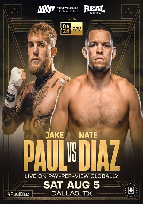 Jake Paul vs. Nate Diaz 2023 Boxing Fight Poster Print