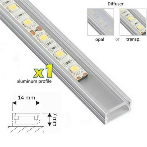 1-2m Aluminium LED Trunking Profile 5050 5630 Strip Lights White Black Silver | eBay