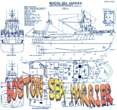 Full Size Printed Plans multi-purpose trawler,Scale1:50 Length 26 1/4" – Vintage Model Plans