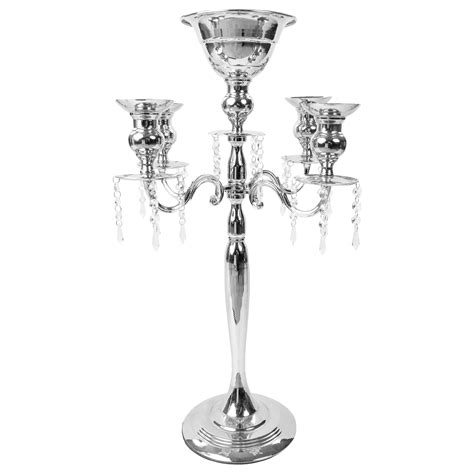 Candelabra Centerpiece with Crystals - Silver– CV Linens