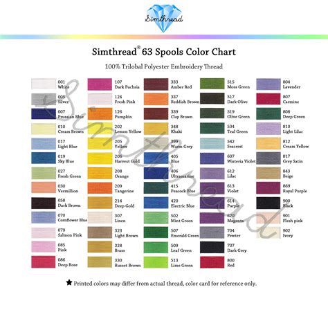 Brother Embroidery Thread Colors And Numbers | Embroidery Near Me