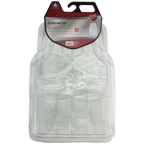 Auto Drive, 4-Piece Clear Anti-Slip Pvc Vinyl Car Floor Mat Set,Universal Fit - Walmart.com ...