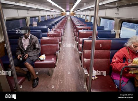 Boston inside a MBTA Commuter Rail train coach Massachusetts Stock Photo: 139632560 - Alamy