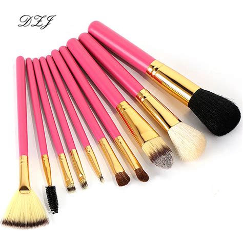 10Pcs Professional Rose Gold Makeup Brushes Set Powder Foundation Eyeshadow Eyeliner Lip Blush ...