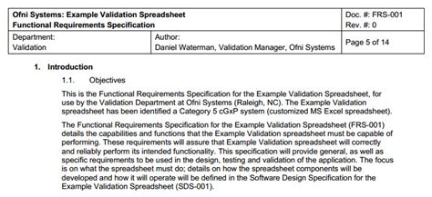 FastVal Functional Requirements Template | Ofni Systems