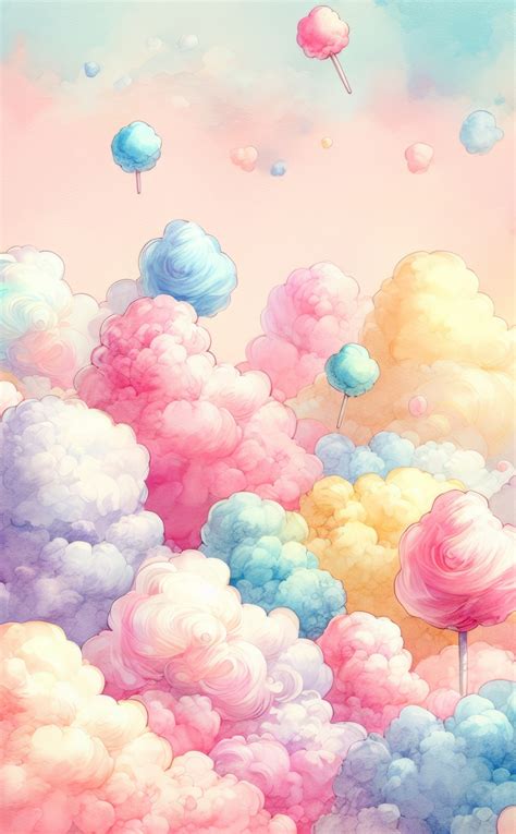 Download wallpaper 950x1534 cotton candy's clouds, colorful, art, iphone, 950x1534 hd background ...