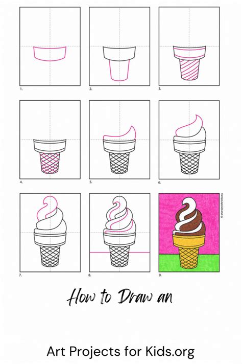 Learn how to draw an Ice Cream Cone with an easy step by step tutorial ...