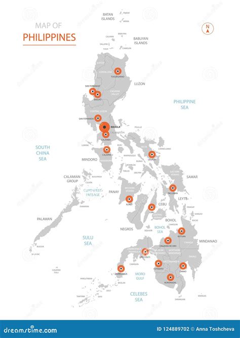 Philippines Map with Administrative Divisions. Stock Vector ...