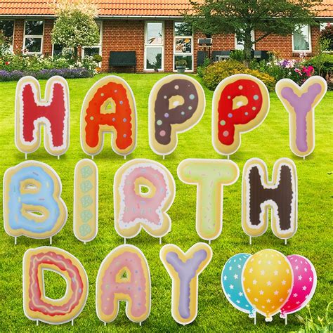 Happy Birthday Yard Signs with Cute Design Birthday | Ubuy India