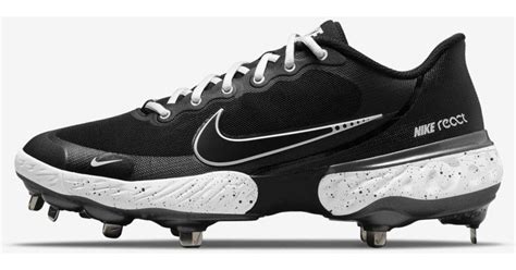 Nike Alpha Huarache Elite 3 Low Baseball Cleat in Black,White,Metallic ...